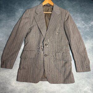 VTG 70s American Craftsmen Beige - Brown Blazer Jacket USA Made 41" Chest READ